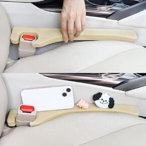 2 Pack Car Seat Gap Filler, Leather Car Gap Filler Organizer, Universal for Car SUV Truck Fill The Gap Between Seat and Console, Stop Things from Falling for Women Men (Black)