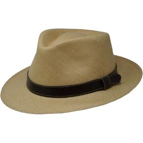 Savanna Teardrop - Genuine Hand Woven Panama Hat with Leather Belt Trim