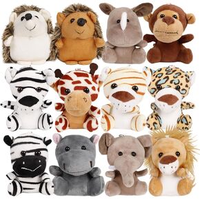 Spoilu Small Stuffed Animals Bulk, 12 Pieces Cute Plush Animals, 4.5 Inch Mini Forest Animal Plush Toys, Suitable for Animal Theme Party
