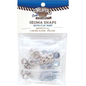 Weaver Leather #2205 Segma Snaps Saddle Accessories (10 Pack), Black