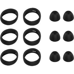 JNSA Replacement Wingtip and Ear Tip Set compatible with Galaxy Buds/Galaxy buds Plus (DO NOT Compatible with Galaxy Buds Pro), Wingtips 3 Size 3 Pairs and Ear Tips 3 Size 3 Pairs,Black BWT3PB