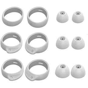 12 قطعة من أطراف الأذن وأطراف الأذن متوسطة الحجم متوافقة مع Galaxy Buds Plus/متوافقة مع Galaxy Buds، 3 أزواج من رؤوس الأذن بغطاء من السيليكون و3 أزواج من خطافات الأذن، حجم متوسط، أسود BWTM3PB in Kuwait