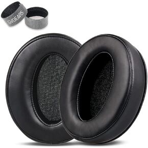 وسائد أذن بديلة من Heaphone لـ Sennheiser HD4.50BT HD4.50BTNC HD4.40BT، وسادات أذن لسماعات Sennheiser مع جلد متين وإسفنجة مريحة - لون أسود