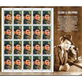 Edward G. Robinson Legends of Hollywood Collectible Stamp Sheet of 20 33¢ Stamps Scott 3446