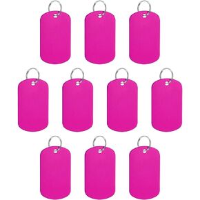 PATIKIL Aluminum Blank Tags, 15Pcs Rectangle Metal Stamping Blanks Pet ID Label with Key Rings for DIY Craft Engraving, Silver