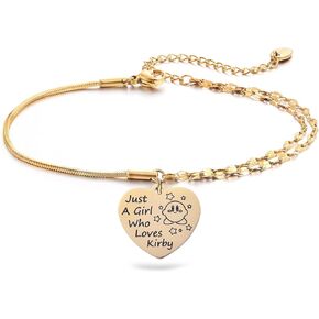 Kirby Merch Cute Bracelet Cartoon Video Game Character Gifts For Teen Girls Daughter Women Birthday Gift Bracelets