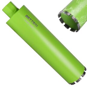 6" Concrete Core Drill Bit, 1-1/4"-7 Threaded Core Drill Bit, 14" Drilling Depth Laser Welded Core Drill Bit for Reinforced Concrete Hard Brick Masonry, Wet Drilling Only