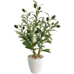 Artificial Olive Tree 18" Tall Small Faux Olive Tree with Pot Olive Branches and Fruits Realistic Mini Tree for Tabletop Home Office Living Room Decor Indoor