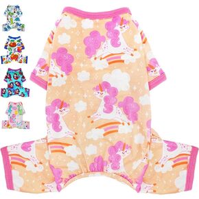 Dog Pajamas Spring Summer Dog Clothes for Small Medium Dogs Girl Boy Cute Soft Puppy Pjs Clothes Doggie Onesies Cat Pet Jammies Outfit (Medium)