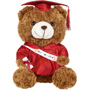 Graduation Bears 2024 Plush Stuffed Animal Bear with Gown Cap Tassel Set Graduate Cute Brown Bear Graduation Gifts Stuffed Bear Doll Plush Bear Toy for Party Supplies(Black, 9 Inch)