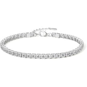 ZHOU LIU FU Tennis Bracelet 3mm Cubic Zirconia 925 Sterling Silver Bracelets CZ Jewelry Gift for Women