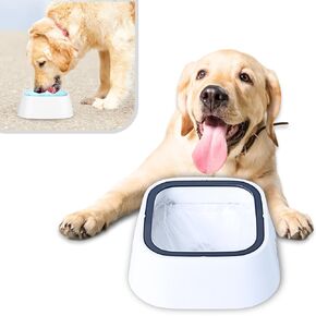 No Spill Water Bowl for Dogs and Cats - Mess Free Dog Water Bowl No Spill for Dog Hydration - Slow Water Bowl for Dogs - Dripless and Zero Splash Dog Water Bowl Dispenser - Keeps Floors Dry (White)