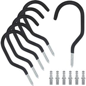 KURUI Bike Hooks for Garage Wall, 12 Pack Heavy Duty Bicycle Hanging Hooks with PVC Coating, Wall Mount Bicycle Storage for Ceilings, Space Saving Utility Organizer for Basement Warehouse