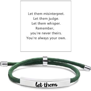 Xeyau Let Them Bracelets Self Worth Motivational Engraving Bracelets To Sorority Sisters Best Friends Inspirational Friendship Bracelets