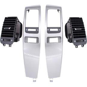 MOTOKU Pair Left & Right Sliver Dash Dashboard Air Vent Outlet Sensor Panel Bezel Frame Assembly for Toyota Land Cruiser Prado 120 FJ120 2003-2009
