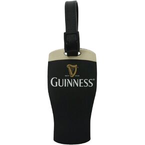 Guinness Signature Pint Black Rubber Luggage Tag - Baggage ID Card Holder