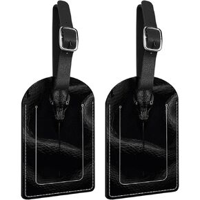 Zewurtuw 2 Pack Luggage Tag PU Leather Suitcase Tags Travel Bag Labels Privacy Protection Aesthetic Cute for Women Girls Men