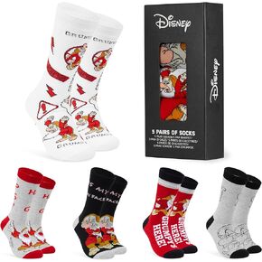 Disney Mens Socks - Pack of 5 Crew Socks for Men Teenagers Soft Breathable