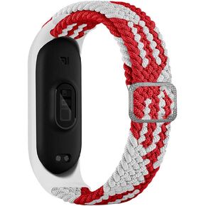 Braided Solo Loop Compatible for Xiaomi mi Band 6 5 4 3, Adjustable Nylon Braided Stretchable Sport Strap for Xiaomi Miband 5 6 4 3