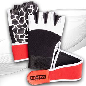 Workout Gloves - Women/Men Lightweight Leather Gloves - Sports/Gym/Weightlifting/Cycling/Exercise/Training/ Wrist Wraps Glove - Support Equipment Full Palm Protection Power Grips… (White, X-Large)