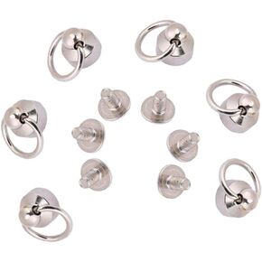 AKOAK Brass Pull Ring Pacifier Shape Rivets with Screw,Rivets Fasteners for DIY Leather Craft Belt Bag Wallet,9mm,6 Set (Bronze)