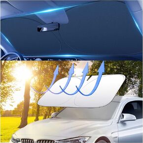 SUV Windshield Sunshade Car Front Window Sunshade 7 Layers Windscreen Sun Shade Foldable UV Front Screen Sunshade Car Interior Accessories Fits for Car,SUV,Sedan-L(57x31 Inch)