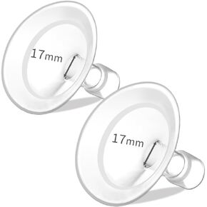 PumpMom-us 17mm Flange with Soft Rim, Breast Pump Shields Flanges for Medela, Replace Flange Compatible with Medela Breast Pumps PersonalFit, Freestyle, Maxflow, Freestyle Flex Swing Maxi Connector
