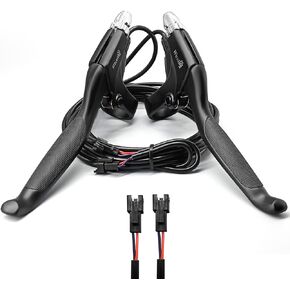 MUSELK Electric Bicycle Brake Lever 2-pin Male Connector, Brake Lever for Electric Bicycle or Electric Scooter, Electric Bicycle Accessories Cut Off Power When Braking Ebike Parts (115PDD-2PIN-WP)