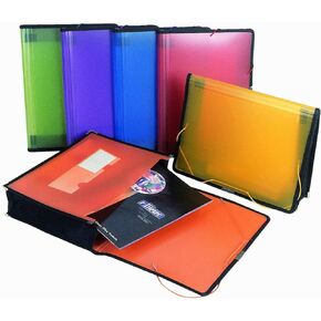 Filexec Single Pocket Expanding File, Letter, Elastic Closure, Assorted, Pack of 6 (50125-3429)