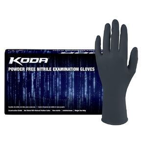 Adenna KODA Nitrile Exam, Sensitive Skin, Powder Free Disposable Gloves, 5.5 Mil, Black Large, GL-NCF235BKFL- Pack of 10, Count 1000