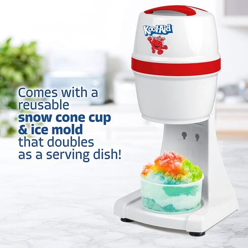 Nostalgia Snow Cone Shaved Ice Machine - Retro Table-Top Slushie Machine - Includes 2 Molds - Aqua in Saudi Arabia