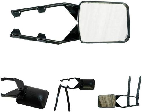 YOMTOVM 2pcs Dual View Tow Mirror, Clip-On Towing Mirrors Extensions 360° Adjustable Universal Trailer Mirrors for Vehicle Car Camper Truck in Kuwait