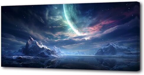 Y-II HD قماش الطباعة جدار الفن الشاطئ غروب الشمس موجات صورة طبيعية تمتد اللوحة القماش إطار خشبي غرفة المعيشة غرفة نوم مكتب غرفة المعيشة (24in × 48in) in Kuwait