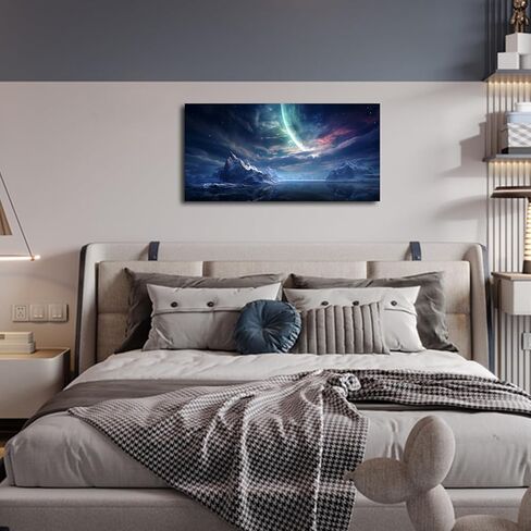 Y-II HD قماش الطباعة جدار الفن الشاطئ غروب الشمس موجات صورة طبيعية تمتد اللوحة القماش إطار خشبي غرفة المعيشة غرفة نوم مكتب غرفة المعيشة (24in × 48in) in Kuwait