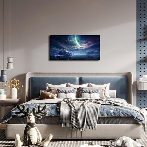 Y-II HD قماش الطباعة جدار الفن الشاطئ غروب الشمس موجات صورة طبيعية تمتد اللوحة القماش إطار خشبي غرفة المعيشة غرفة نوم مكتب غرفة المعيشة (24in × 48in) in Kuwait