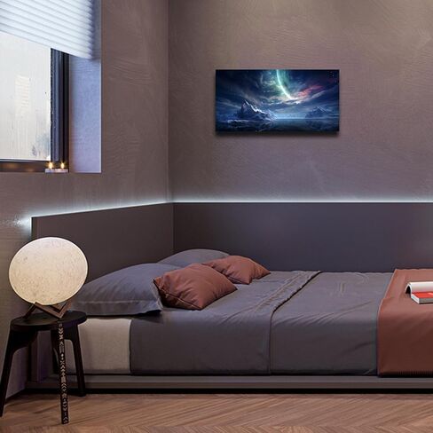 Y-II HD قماش الطباعة جدار الفن الشاطئ غروب الشمس موجات صورة طبيعية تمتد اللوحة القماش إطار خشبي غرفة المعيشة غرفة نوم مكتب غرفة المعيشة (24in × 48in) in Kuwait