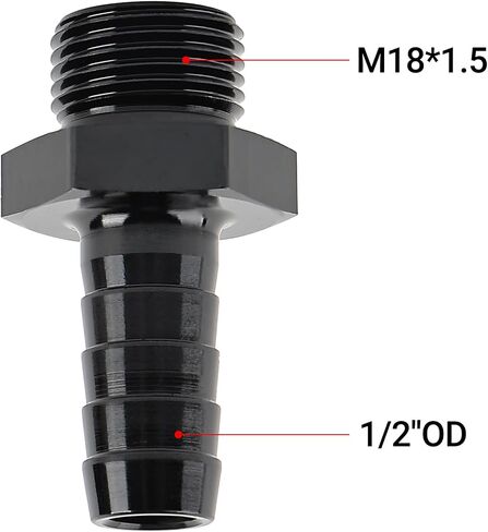 EVIL ENERGY M12*1.5mm Male to 3/8" Hose Barb Fuel Oil Pump Inlet Straight Fitting Barb Fitting Bare with Aluminium Washer in Saudi Arabia
