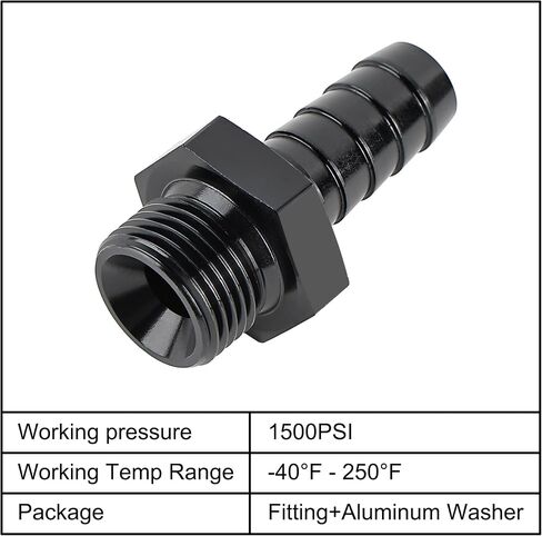EVIL ENERGY M12*1.5mm Male to 3/8" Hose Barb Fuel Oil Pump Inlet Straight Fitting Barb Fitting Bare with Aluminium Washer in Saudi Arabia