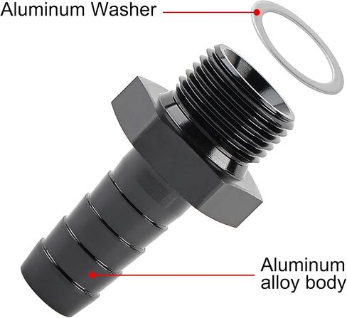 EVIL ENERGY M12*1.5mm Male to 3/8" Hose Barb Fuel Oil Pump Inlet Straight Fitting Barb Fitting Bare with Aluminium Washer in Saudi Arabia