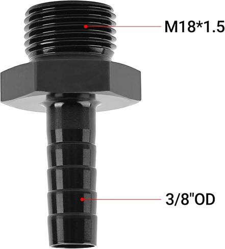 EVIL ENERGY M12*1.5mm Male to 3/8" Hose Barb Fuel Oil Pump Inlet Straight Fitting Barb Fitting Bare with Aluminium Washer in Saudi Arabia