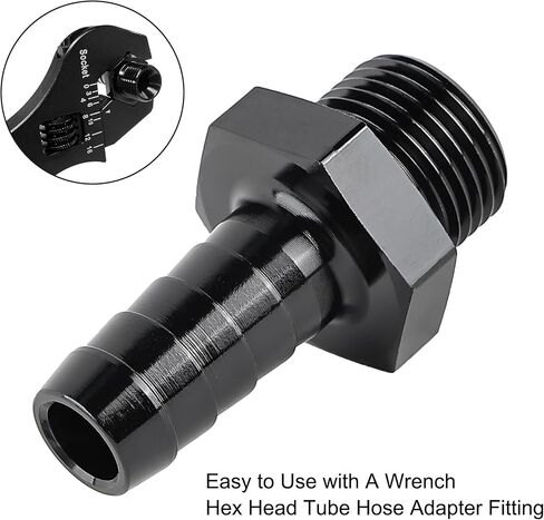 EVIL ENERGY M12*1.5mm Male to 3/8" Hose Barb Fuel Oil Pump Inlet Straight Fitting Barb Fitting Bare with Aluminium Washer in Saudi Arabia