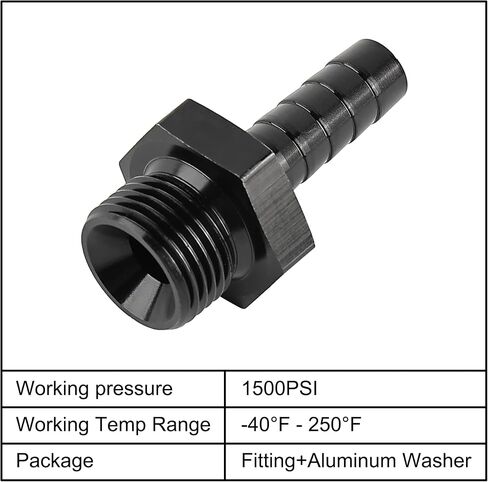 EVIL ENERGY M12*1.5mm Male to 3/8" Hose Barb Fuel Oil Pump Inlet Straight Fitting Barb Fitting Bare with Aluminium Washer in Saudi Arabia