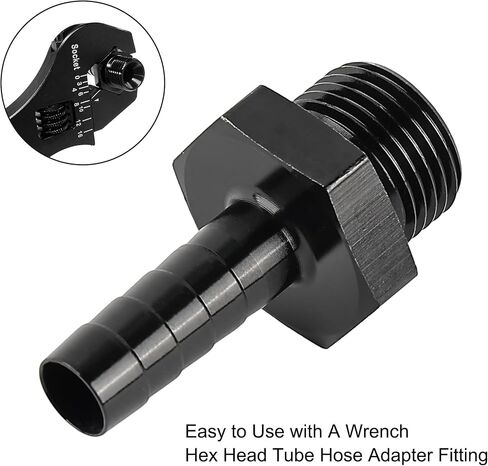EVIL ENERGY M12*1.5mm Male to 3/8" Hose Barb Fuel Oil Pump Inlet Straight Fitting Barb Fitting Bare with Aluminium Washer in Saudi Arabia