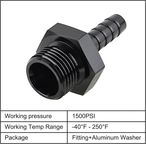 EVIL ENERGY M12*1.5mm Male to 3/8" Hose Barb Fuel Oil Pump Inlet Straight Fitting Barb Fitting Bare with Aluminium Washer in Saudi Arabia