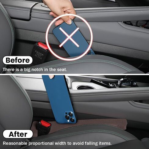 Car Seat Gap Filler, 2pcs Seat Gap Filler Organizer, Side Seam Plug Strip Fill The Gap Between Seat and Console, Stop Things Dropping, Car Accessories Universal for Most Vehicles (Brown) in Saudi Arabia