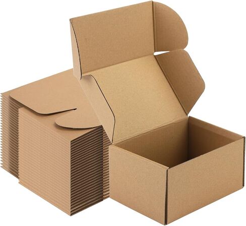 4x4x2 inches Shipping Boxes Set of 50, Brown Corrugated Cardboard Box,Recyclable Literature Mailer Boxes for Small Business Packaging, Mailing, Shipping (4x4x2’’-50pcs) in Kuwait