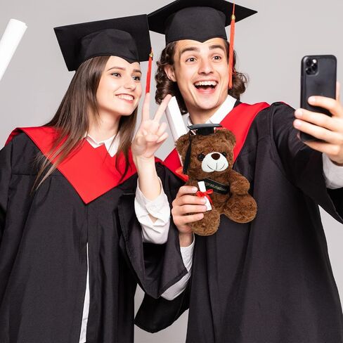 هاول التخرج الدب فئة من 2024 التخرج أفخم 9 بوصة الدب التخرج هدية رياض الأطفال التخرج دمية التخرج الحيوان المحشوة مع دبلوم ووشاح لهدية يوم التخرج (بني داكن) in Kuwait