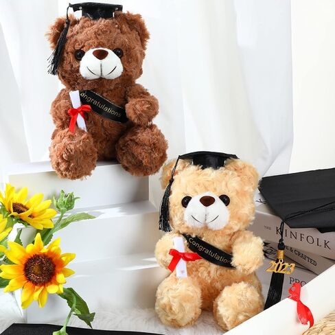هاول التخرج الدب فئة من 2024 التخرج أفخم 9 بوصة الدب التخرج هدية رياض الأطفال التخرج دمية التخرج الحيوان المحشوة مع دبلوم ووشاح لهدية يوم التخرج (بني داكن) in Kuwait