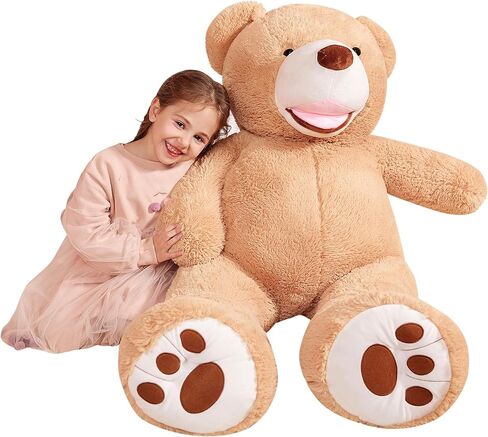 EARTHSOUND Giant Teddy Bear Stuffed Animal - 39" Large Plush Toy Big Soft Toys - Huge Life Size Jumbo Cute Bears - Gifts for Kid (Brown, 39 inches) in Saudi Arabia