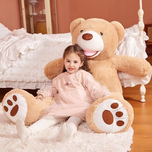 EARTHSOUND Giant Teddy Bear Stuffed Animal - 39" Large Plush Toy Big Soft Toys - Huge Life Size Jumbo Cute Bears - Gifts for Kid (Brown, 39 inches) in Saudi Arabia